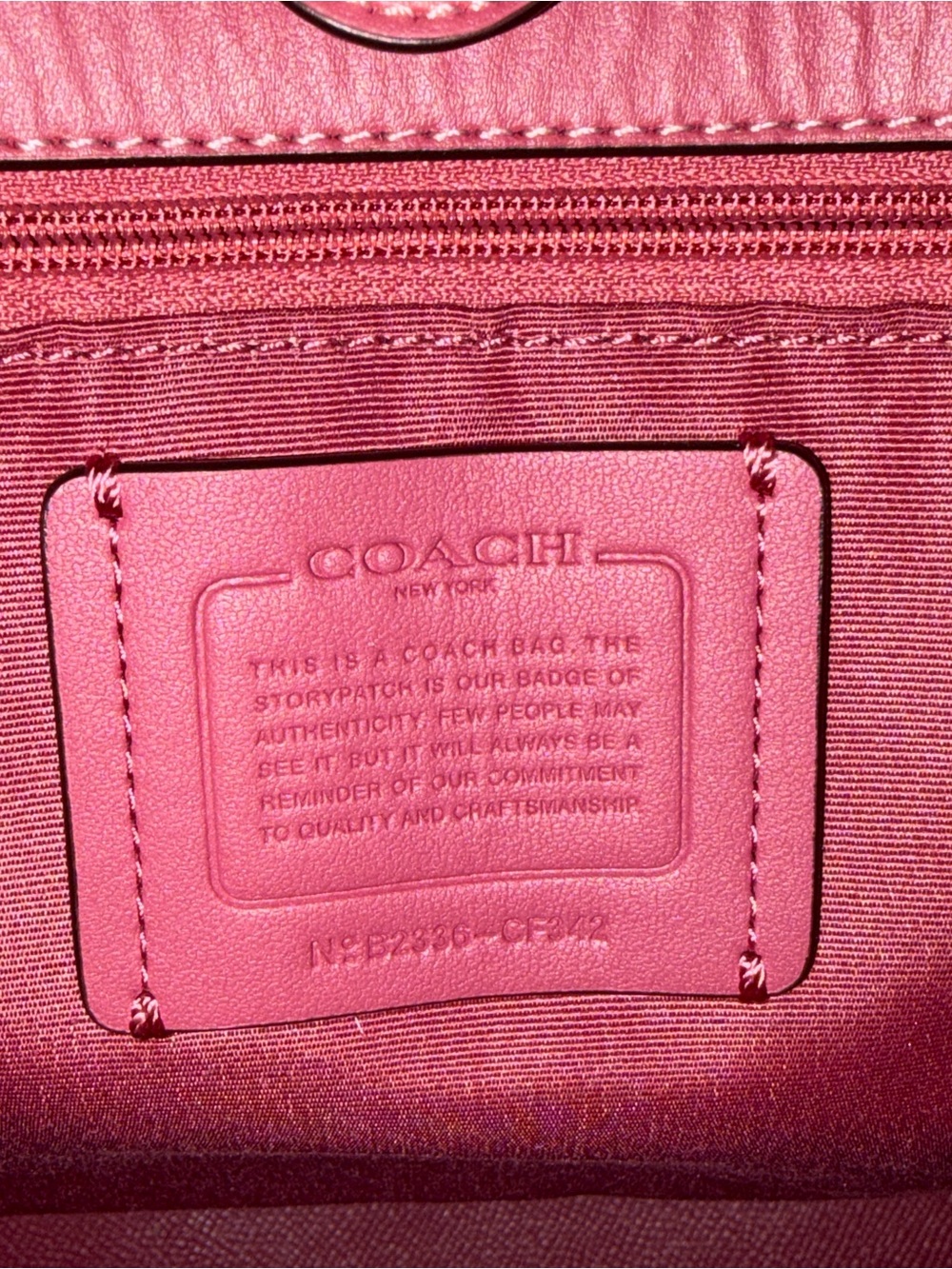 Pink Monogram Tote Bag with Leather Trim - Picture 4 of 4